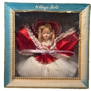 Vintage A Virga Doll‎ 320 Valentine Bow Open Original Package Figurine 1950's